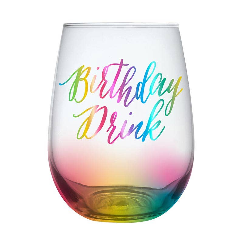 Misty Rose Birthday Drink Stemless Wine Glass Drinkware