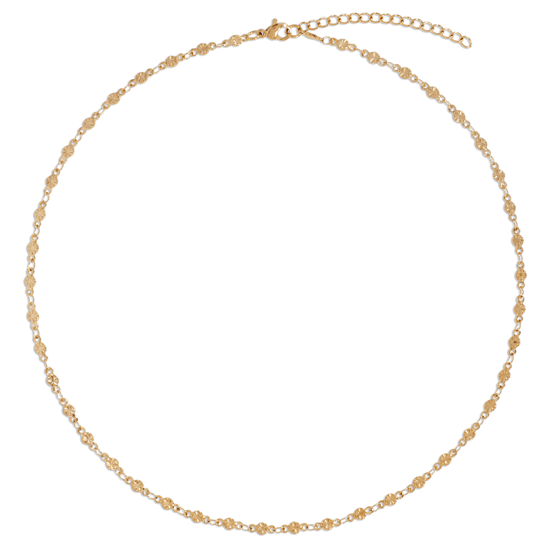 Tan Garcelle Mini Disc Chain Necklace Necklace