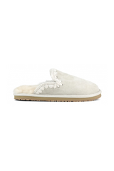 Light Gray MOU Suede Fill Eskimo Stitch Slipper Shoe