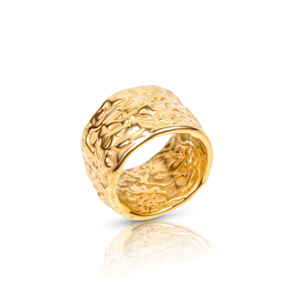 Light Goldenrod Logan Textured Ring Ring