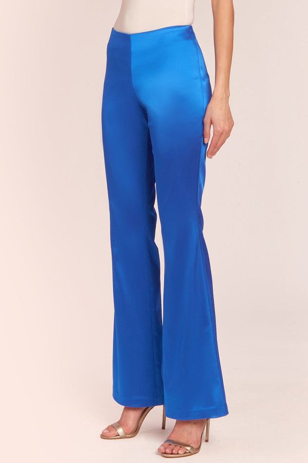 Dark Slate Blue Kourt Satin Pants pants