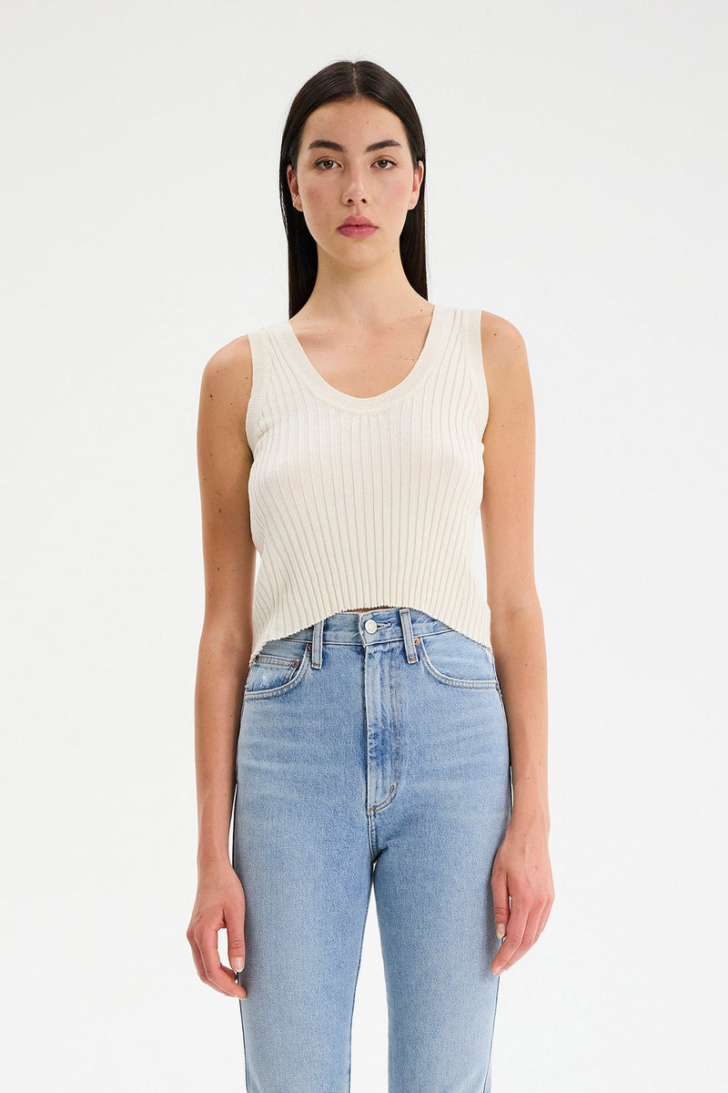 Beige Kyson Sweater Rib Tank Tank Top