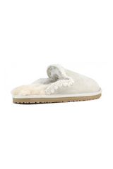 Light Gray MOU Suede Fill Eskimo Stitch Slipper Shoe