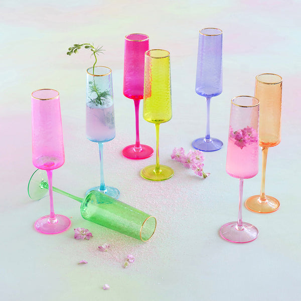 Light Gray Rainbow Champagne Flute Champagne Flute