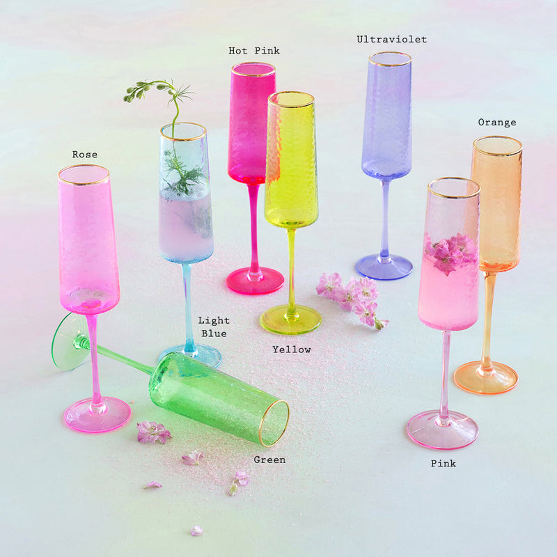 Light Gray Rainbow Champagne Flute Champagne Flute