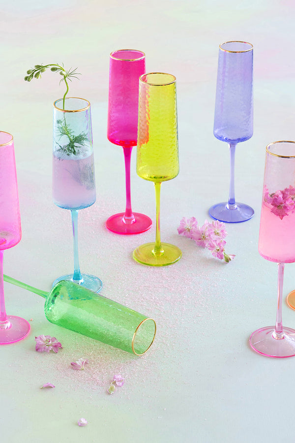 Light Gray Rainbow Champagne Flute Champagne Flute