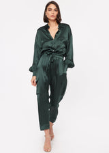 Dark Slate Gray Belkis Charmeuse Bodysuit Top