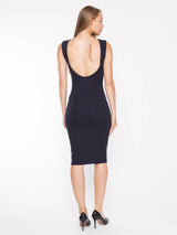 White Smoke Black Ponte Knit Dress