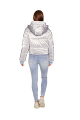 Gray In the Mix Denim Puffer Jacket