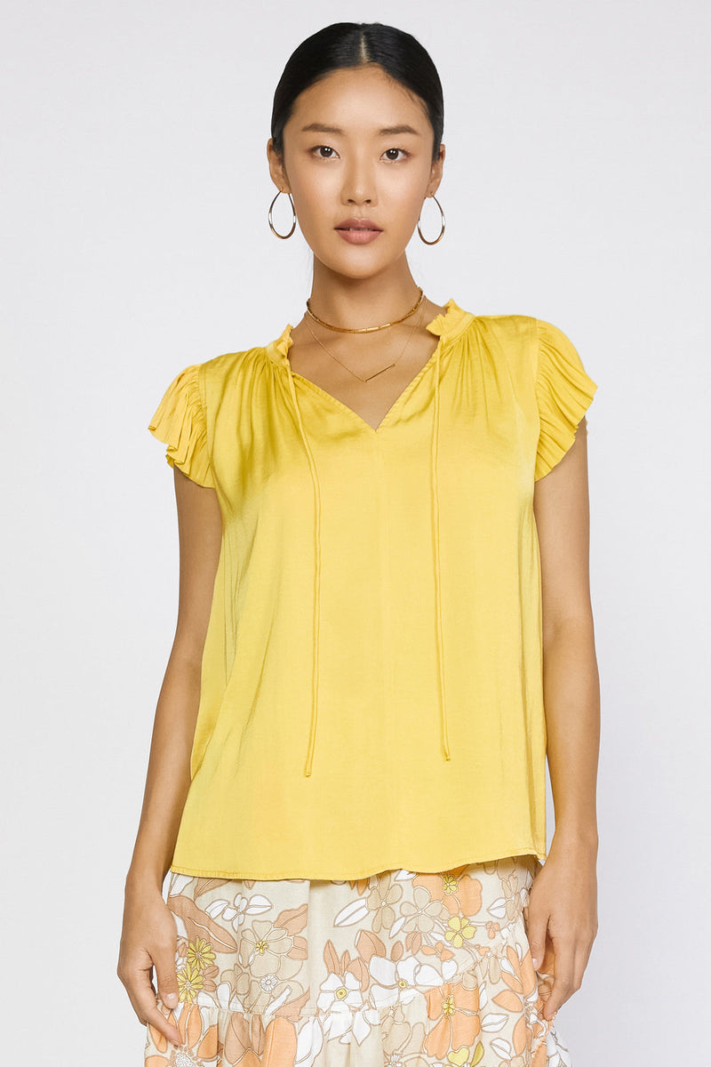 Bisque Margot Pleated Sleeve Blouse Shirts & Tops