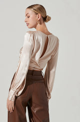 Light Gray Viola Wrap Top Shirts & Tops