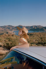 Dark Slate Gray Western Wide Palma Sun Hat