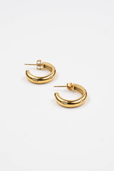 White Smoke Stars Hoops Earrings