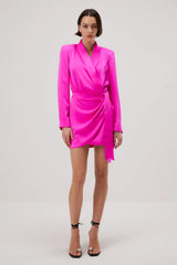 Light Gray Azera Satin Blazer Dress Mini Dress