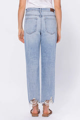 Light Gray Bailey Distressed Classic Boyfriend Jean Jeans
