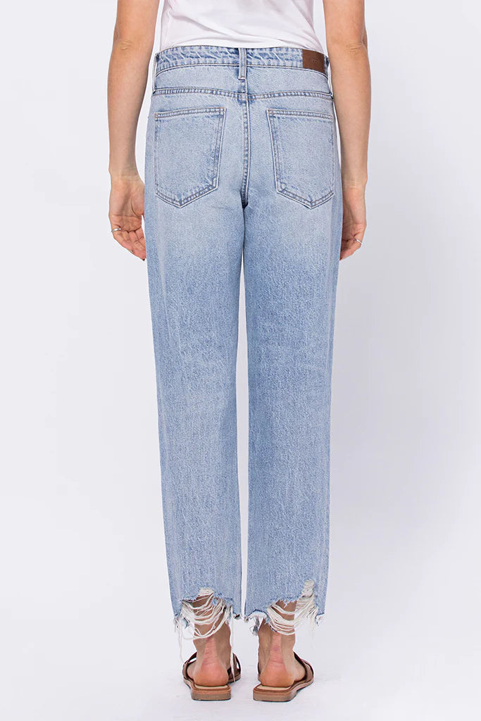 Light Gray Bailey Distressed Classic Boyfriend Jean Jeans