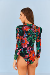 Light Gray Blooming Garden Bodysuit Bodysuit