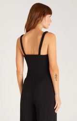 Black Cambria Gauze Top crop top