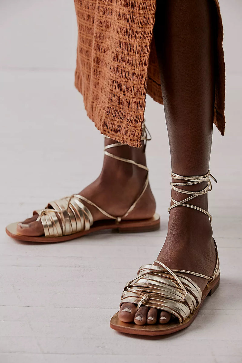 Gray Cami Huarache Wrap Sandals Shoes