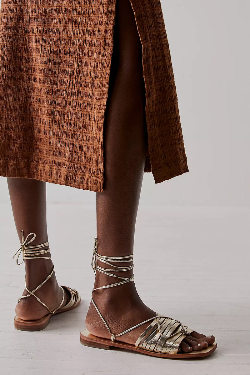 Gray Cami Huarache Wrap Sandals Shoes