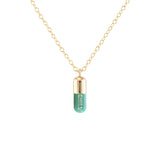 Antique White Chill Pill Enamel Necklace Necklace