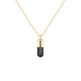 Dark Slate Gray Chill Pill Enamel Necklace Necklace