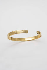 Light Gray 24K Gold Hammered Bangle Bracelet