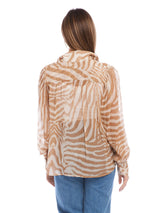 Tan Desert Shirred Button Blouse Shirts & Tops