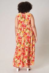 Light Gray Didion Floral Tiered Maxi Dress Dresses