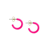 Deep Pink Petite Palette Enamel Post Hoop Earrings Hoops