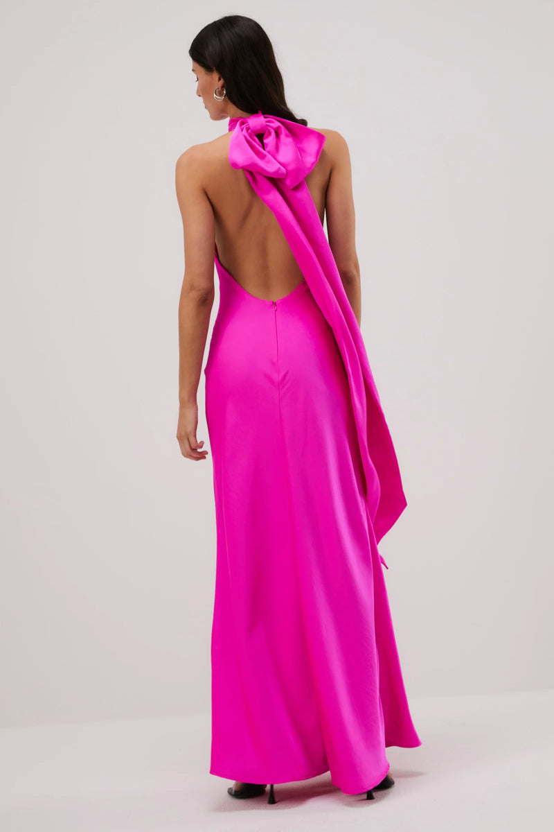 Light Gray Evianna Satin Gown Formal Dress