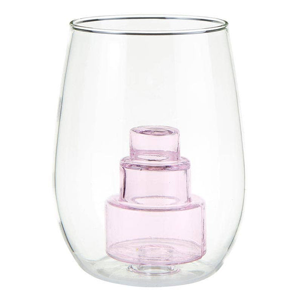 White Smoke Cake Figurine Stemless Wine Glass Drinkware