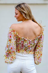 Gray Floral Forever Crop Top Shirts & Tops