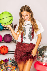 Light Gray Feather Skirt Skirts