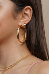 Rosy Brown Perfect Love Big Hammered Hoops