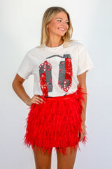 Light Gray Feather Skirt Skirts