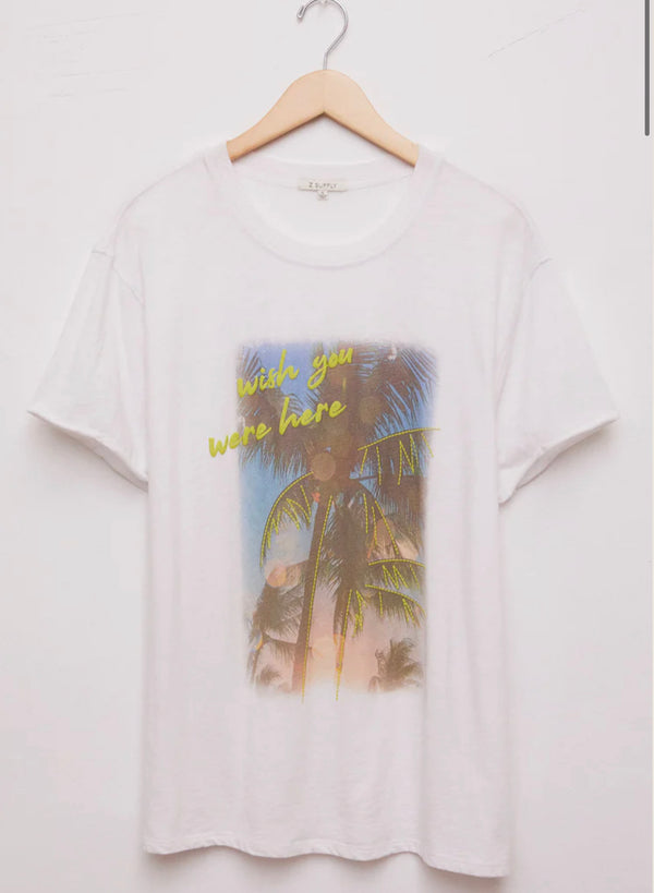 Light Gray Palm Tree Tee