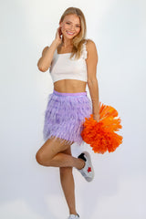 Light Gray Feather Skirt Skirts
