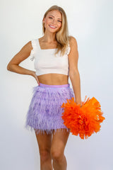 Light Gray Feather Skirt Skirts