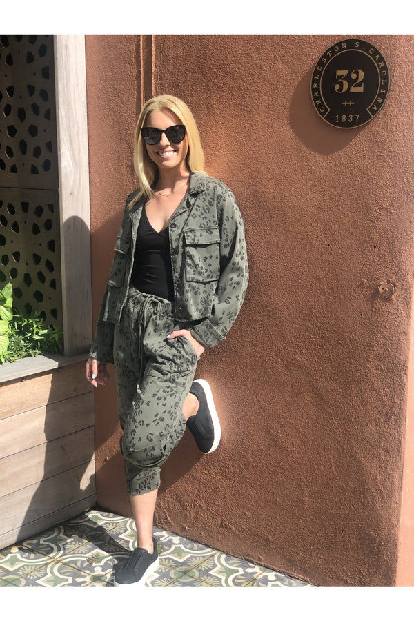 Dim Gray The Olivia Leopard Pocket Jogger jogger