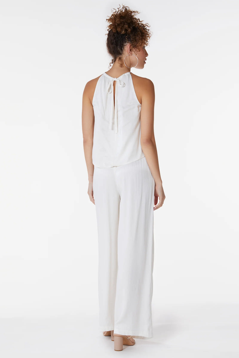 White Smoke Mixed Wide Leg Pant Pant