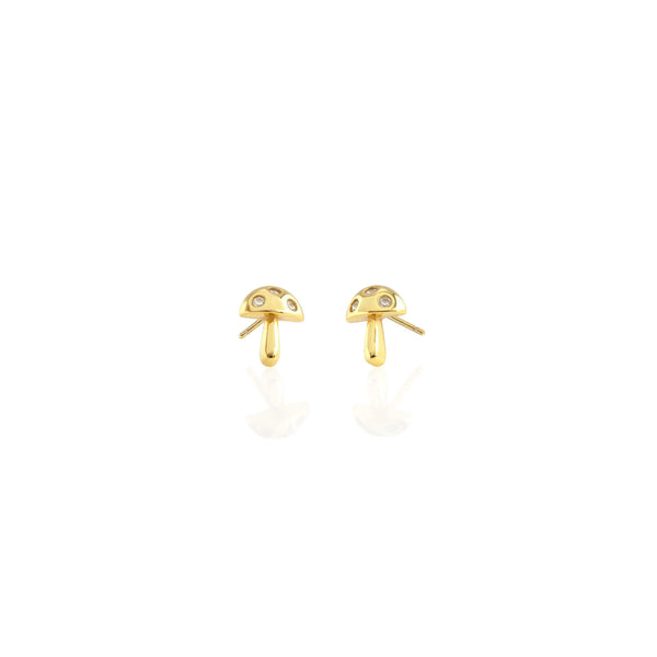 Seashell Mushroom Crystal Stud Earrings Earring