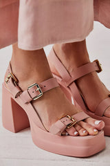 Rosy Brown Pamela Double Stack Platform Heels Shoes