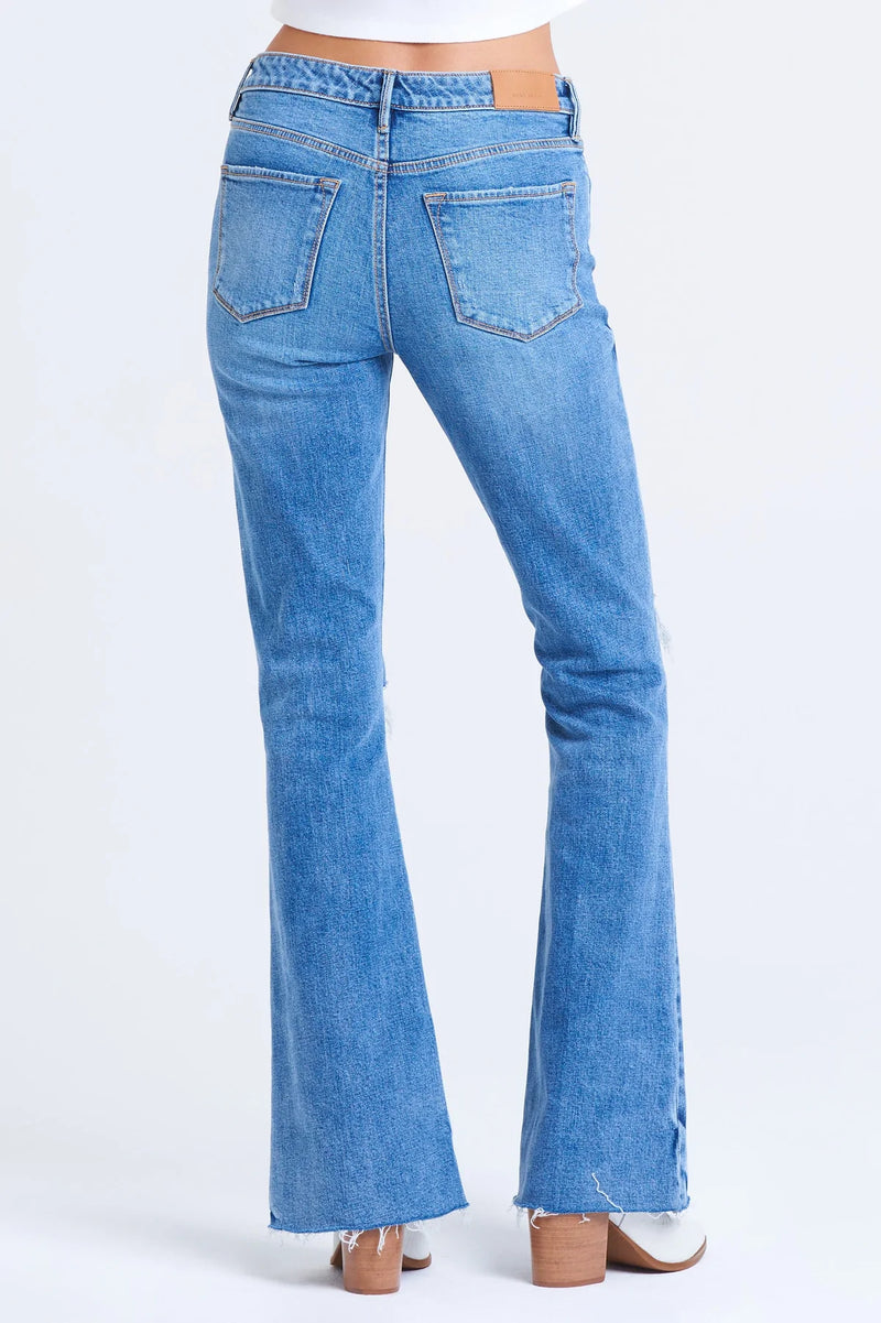 Steel Blue Rosa High Rise Flare Jeans - San Clemente Jeans