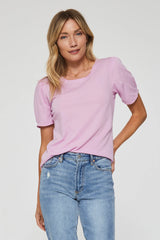 Light Gray Scarlette Puff Sleeve Top Shirts & Tops