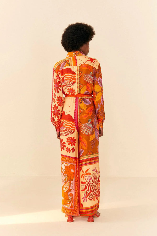 Bisque Forest Mixed Scarves Pants Pants