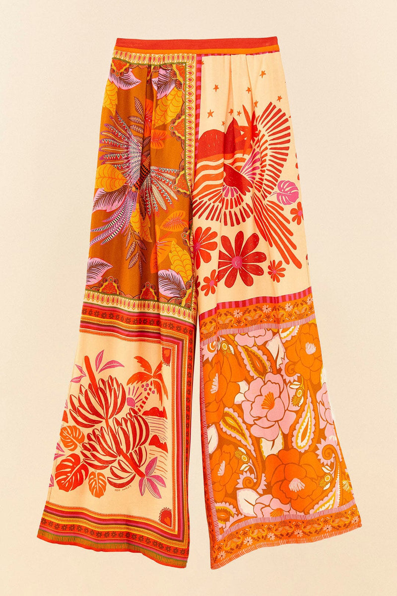 Bisque Forest Mixed Scarves Pants Pants