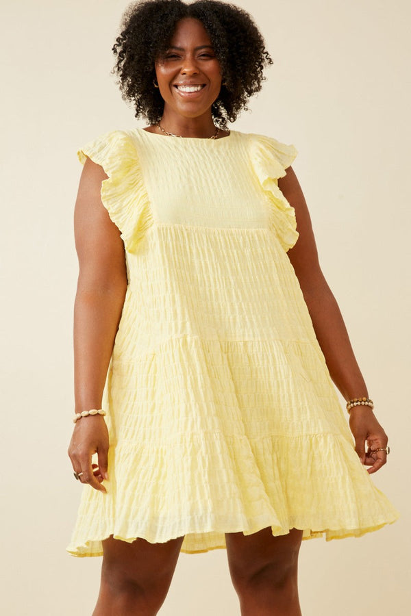 Wheat Shadow Ruffle Dress Dresses