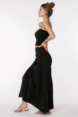 Black Maxi Smocked Skirt Maxi Skirt
