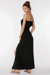 Black Maxi Smocked Skirt Maxi Skirt